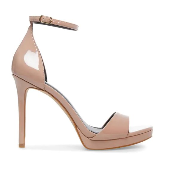 Madden Girl Flashy Ankle Strap Fawn Patent Heels - Picture 3 of 16